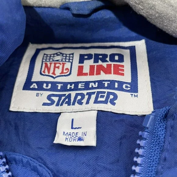 Vintage New York Giants Full Zip Starter Jacket, Large, Blue, Pro Line Hooded - Picture 10 of 13